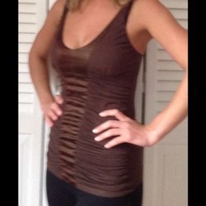 Low cut chocolate brown top