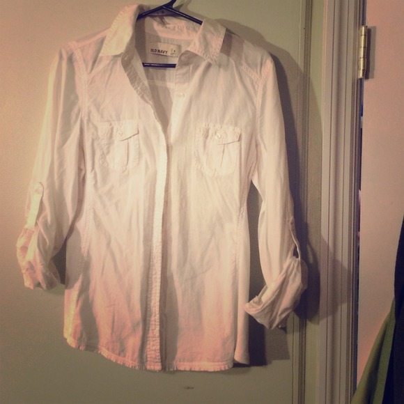 Old navy white 100%cotton button down