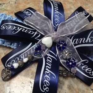 Baby NY Yankee Headband Blue with Decoration