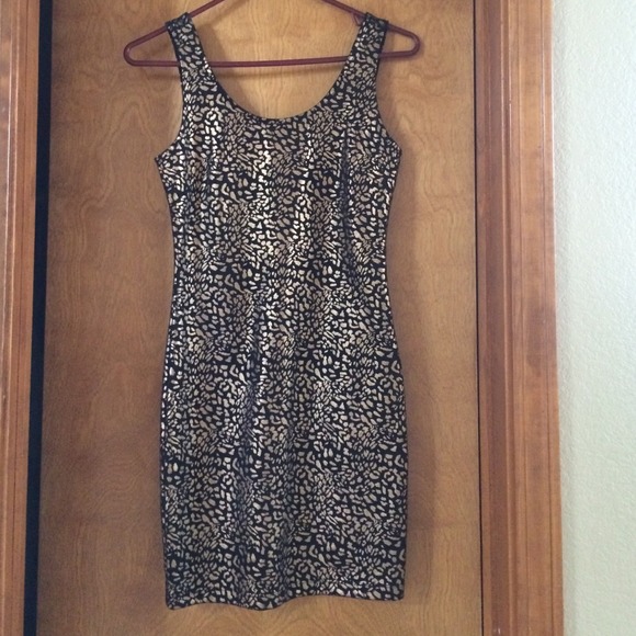 Black and gold cheetah dress.