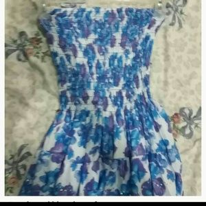 Blue and purple flower dress