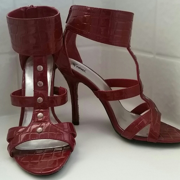 deep velvet color studded heels