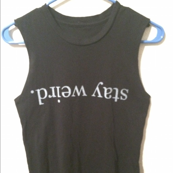 Black Brandy Melville Stay Weird Tank