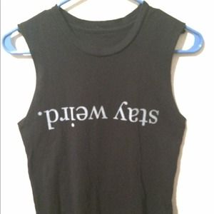 Black Brandy Melville Stay Weird Tank