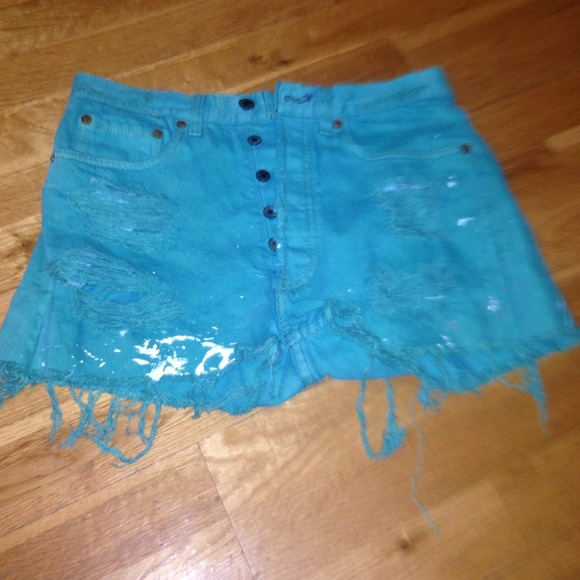 High waisted teal Levi's!