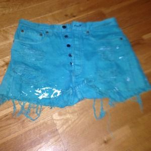 High waisted teal Levi's!