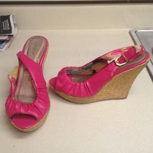 Hot pink wedges 8.5