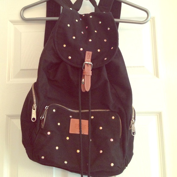 Victorias Secret PINK black studded backpack