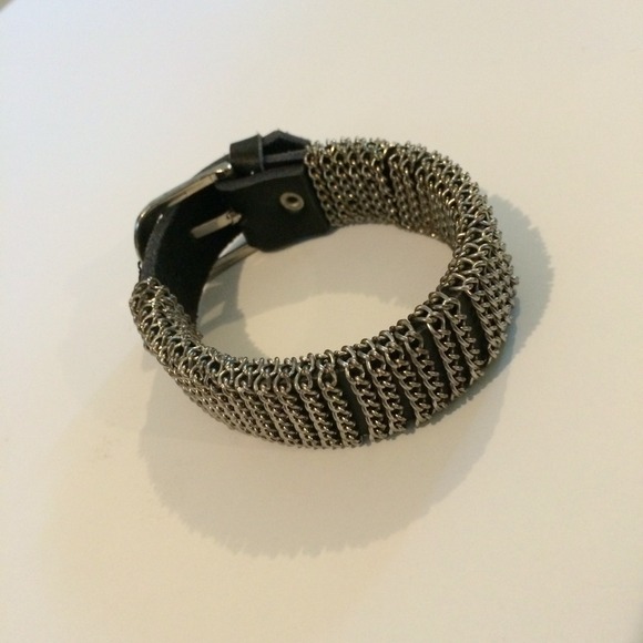 Black leather cuff