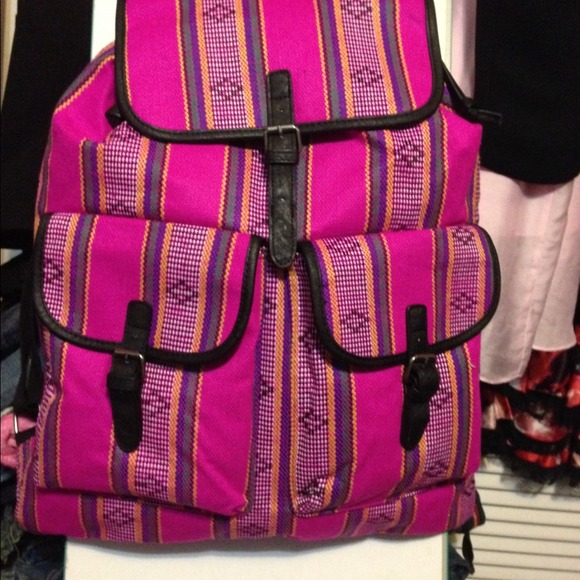 Aztec Print Large Multicolor Backpack L - Picture 3 of 4