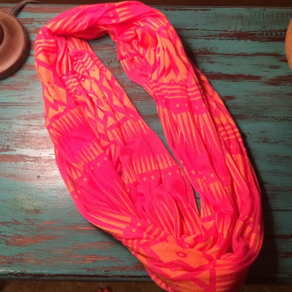 Hot pink Aztec Infinity Scarf