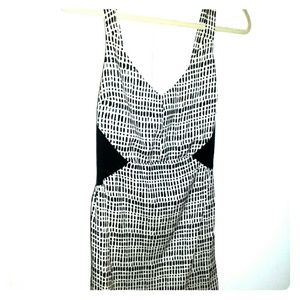Bar III Black and White Sleeveless Dress