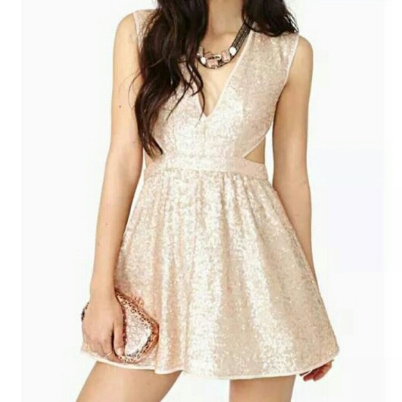 Last chance!!  sequin cutout skater dress