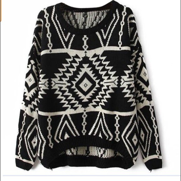 Gorgeous Black Aztec Sweater - Picture 2 of 2