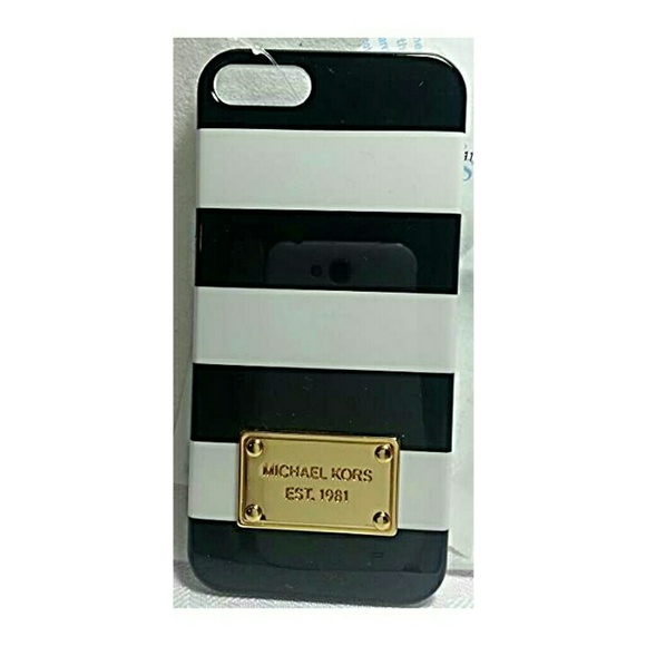 Reserved Michael Kors black white stripe hard case