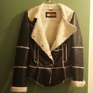 Black faux leather jacket