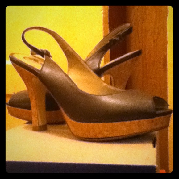 Brown Corkboard Heels
