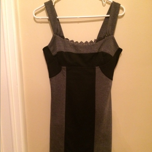 Black and gray cocktail dress