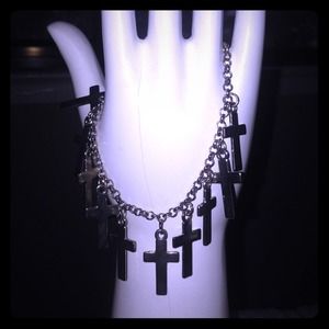 Silver cross bracelet