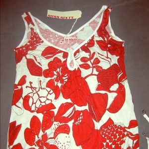Miss Sixty red floral top.