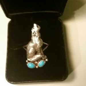 Jewelry - Wolf & Turquoise Sterling Silver 925 ring Jewelry - Wolf & Turquoise Sterling Silver 925 ring