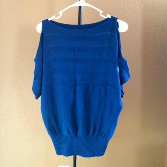 Blue Open Shoulder Top!