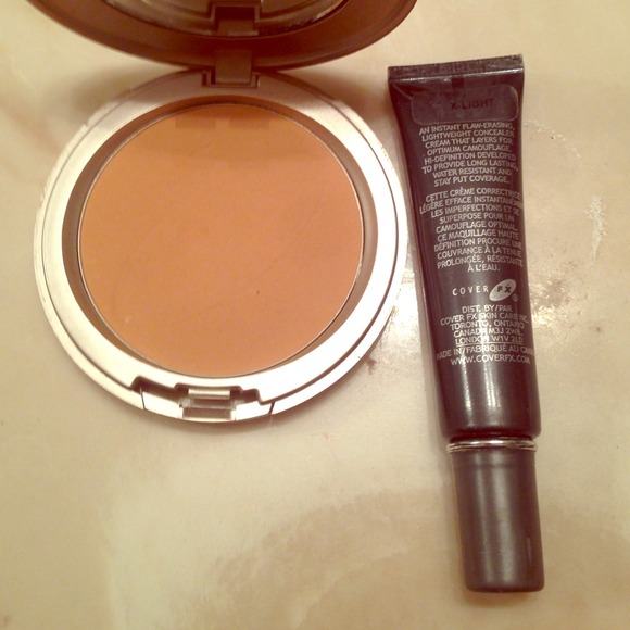 Cover fx medium blot powder and x-light concealer