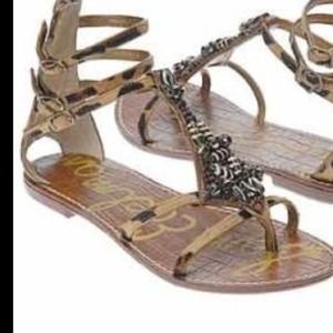 Sam Edelman leopard beaded sandals.