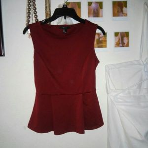 Red peplum top
