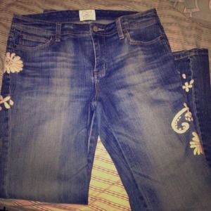 Beautiful Swarovski crystal detail WHBM jeans