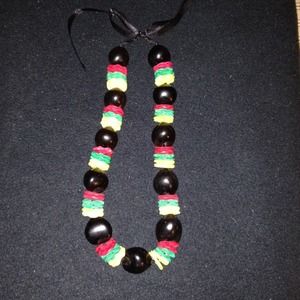 Hawaiian wood and bead necklace