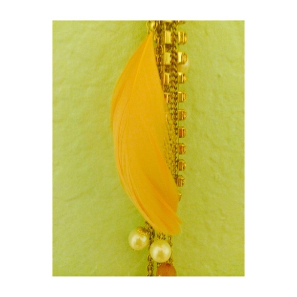 Pink & Pearled Feather Necklace - Picture 2 of 2