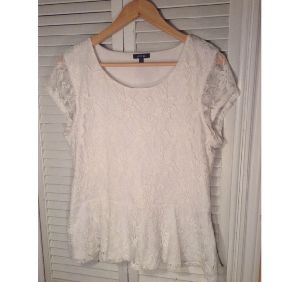 White lace peplum