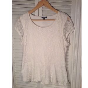 White lace peplum
