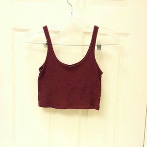 Red brandy crop tank