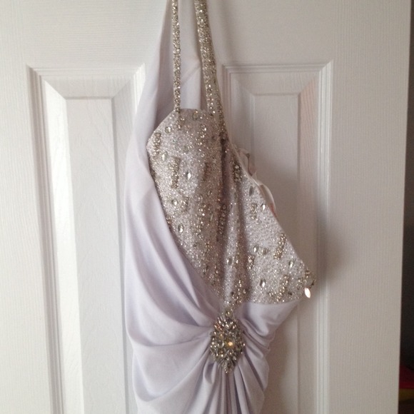 White glittery formal or prom dress