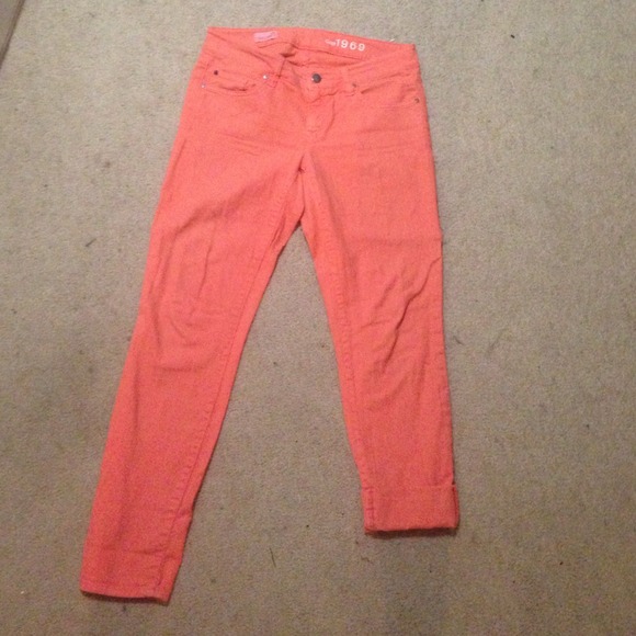 Coral GAP always skinny jeans size 26