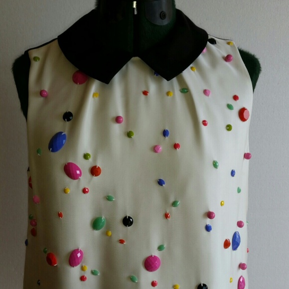 Kate Spade Embellished Cap Sleeve Blouse