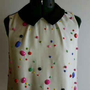 Kate Spade Embellished Cap Sleeve Blouse