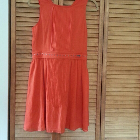 Guess NWT orange back cut out dress Large
