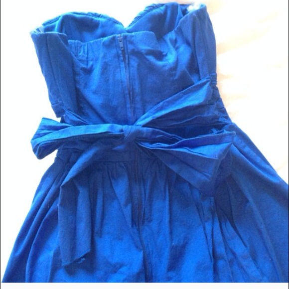 Adorable Royal Blue Strapless Dress