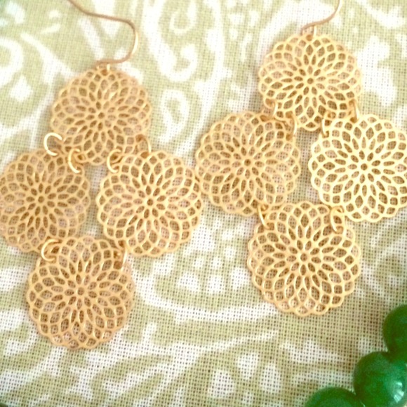 Gold Delicate Filigree Earrings