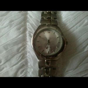 Mens silver Quartz watch