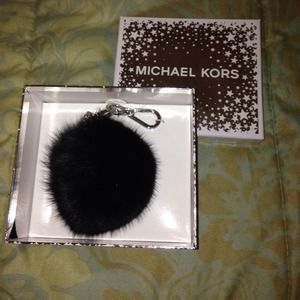 Genuine Rabbit Fur Michael Kors Keychain