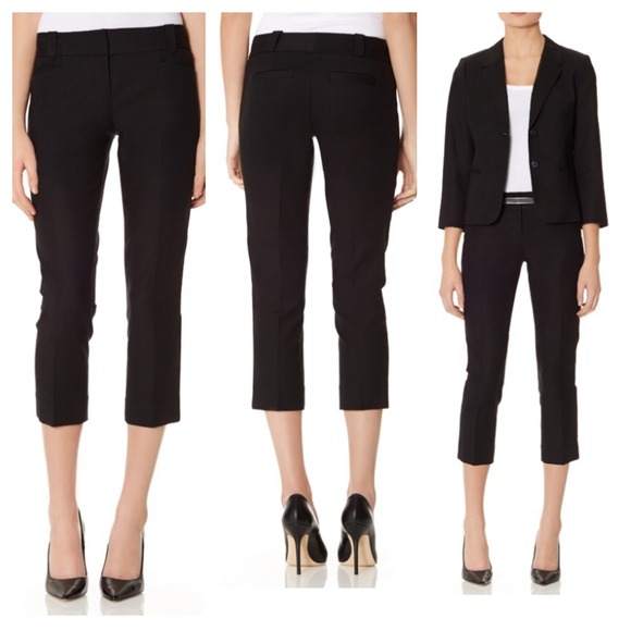 Black Sateen Crop Pants
