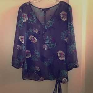 Floral sheer top