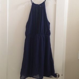 Halter dress with opening in chest