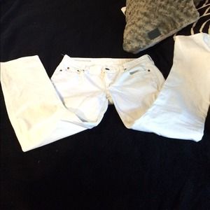 White denim. J crew white skinny jeans.