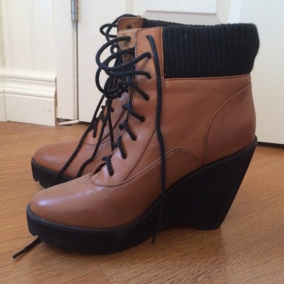 Deena & Oozzy x Urban Outfitters boot wedges