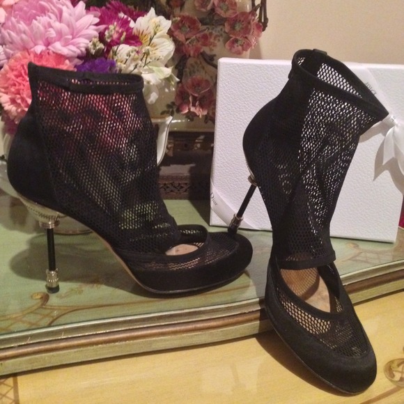 Dior Black Mesh Fishnet Booties